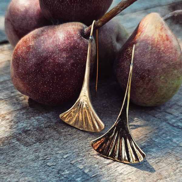 Brass Drop Flair Earrings