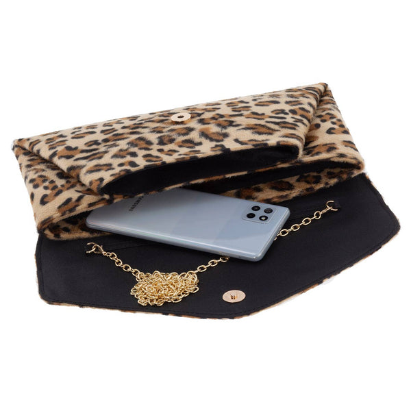 Faux Fur Leopard Print Clutch - Statements Boutique