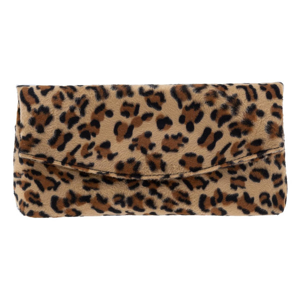 Faux Fur Leopard Foldover Clutch - Statements Boutique