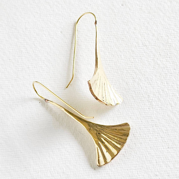 Brass Drop Flair Earrings