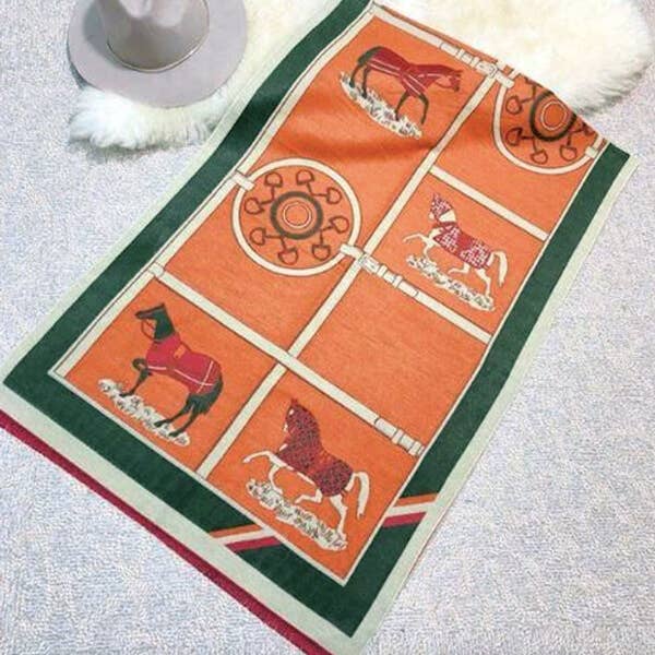 Equestrian Orange / Green Reversible Wrap