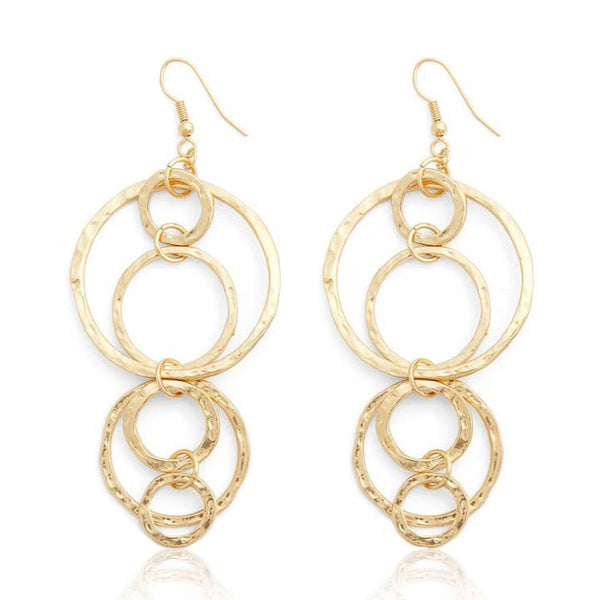 Multiple Circle Dangle Earrings - Gold