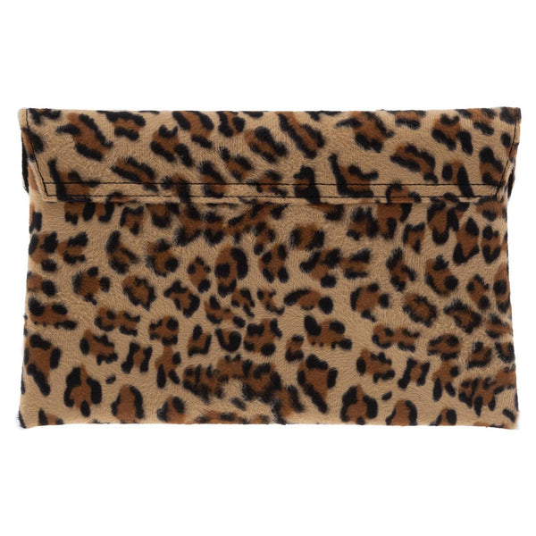 Faux Fur Leopard Print Clutch - Statements Boutique