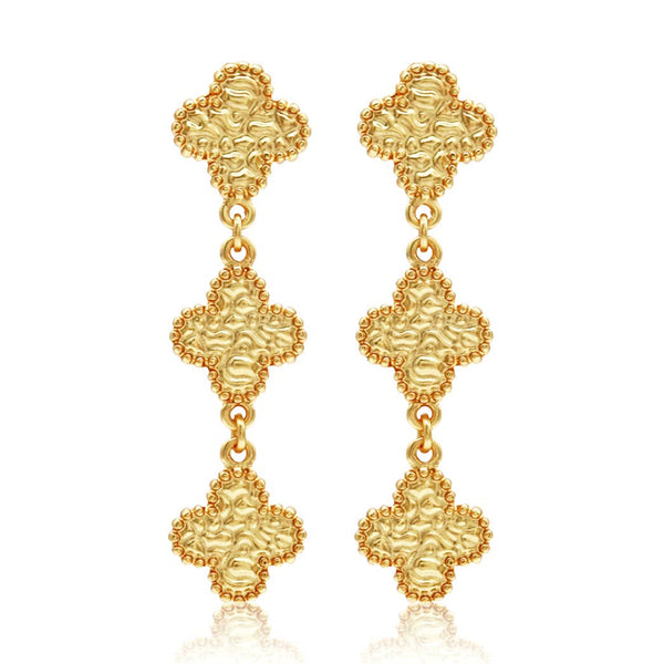 Molten Clover Drop Earrings