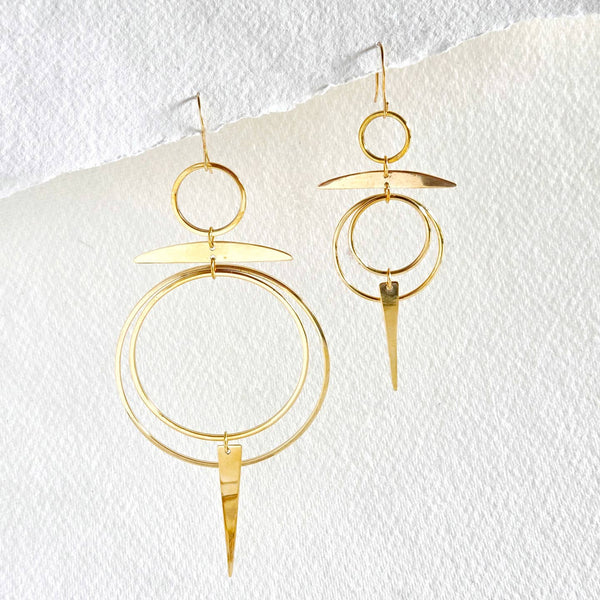 Brass Hoop Chandelier Earrings