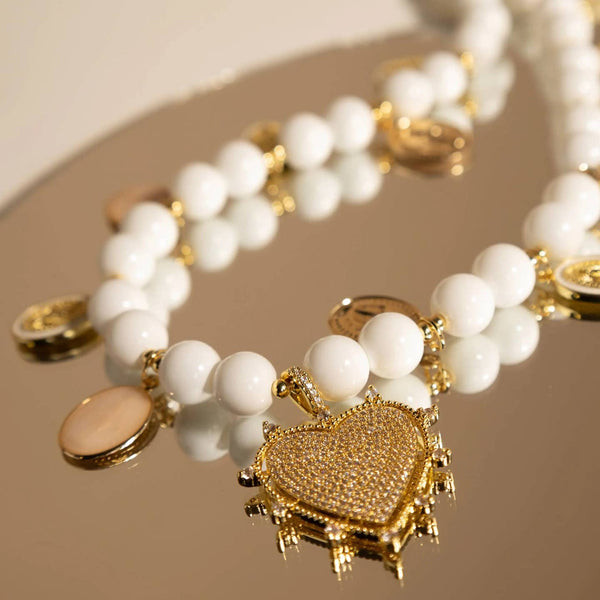 White Beaded Blessed Necklace