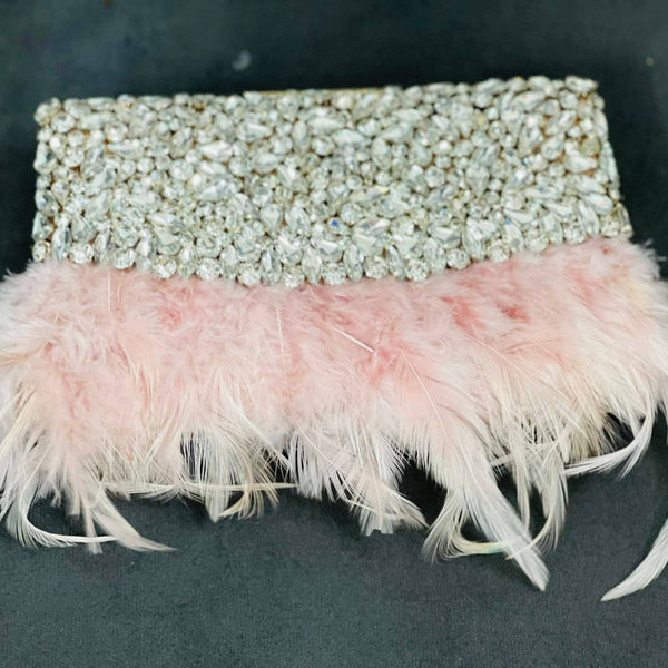 The Hope Feather Clutch -White Feathers - Statements Boutique