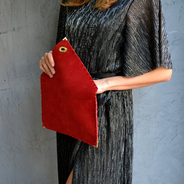 Symmetria Soft Clutch - Red - Statements Boutique
