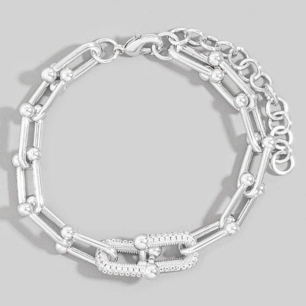 Silver U Link Bracelet