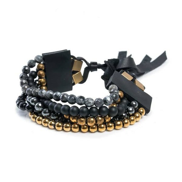 Midnight Lux Multi-Strand Beaded Bracelet