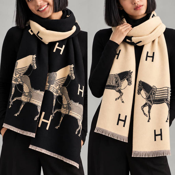 Equestrian Black/Cream Reversible Wrap