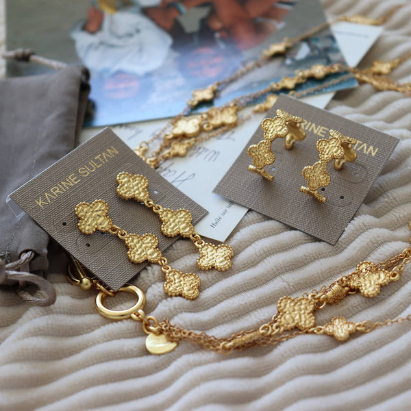 Molten Clover Drop Earrings
