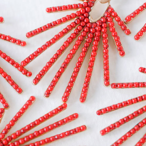 Red Sunburst Earrings
