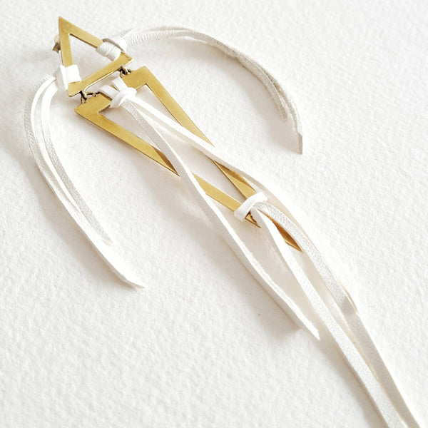 Brass Leather Tassel Earrings - Statements Boutique