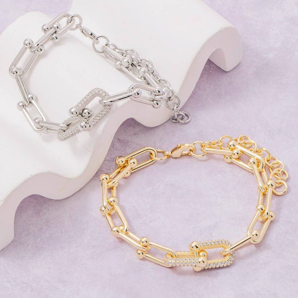 Silver U Link Bracelet