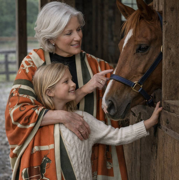 Equestrian Orange / Green Reversible Wrap