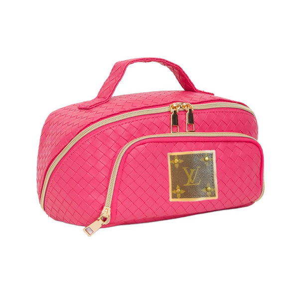 Upcycled LV Travel Makeup Bag - Pink
