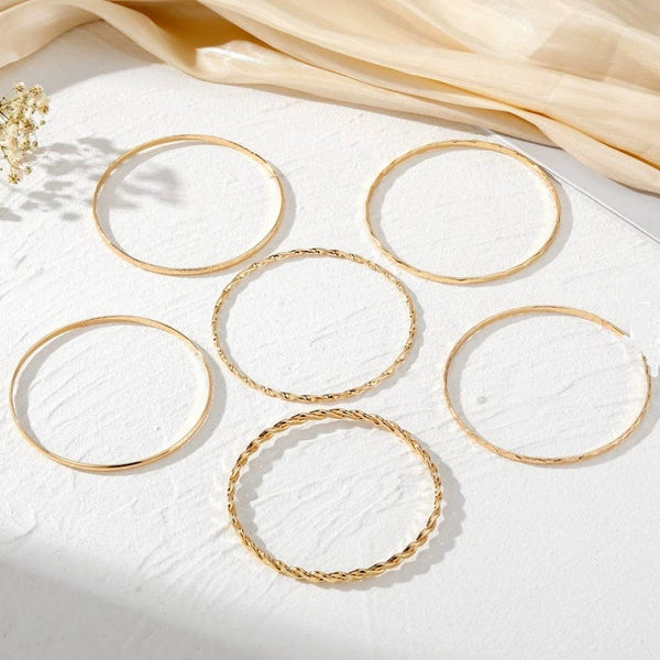 Gold Bangle Layered Set