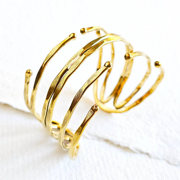 Brass Handcrafted Open Design Cuff - Statements Boutique