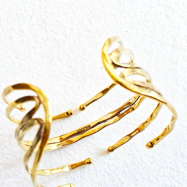 Brass Handcrafted Open Design Cuff - Statements Boutique