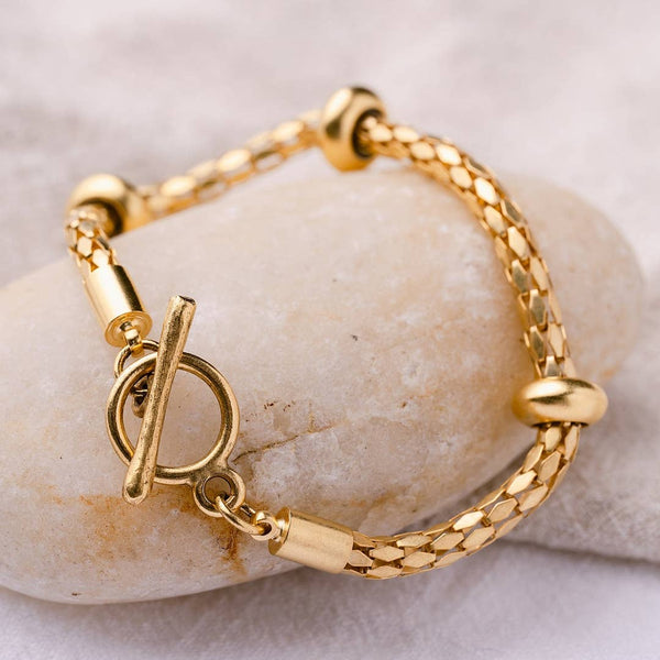 Gold Mesh Toggle Bracelet