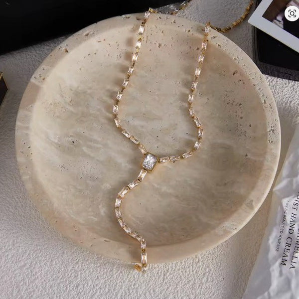 Emerald CZ Y Necklace