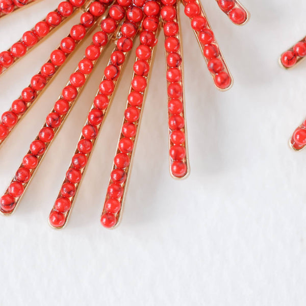 Red Sunburst Earrings