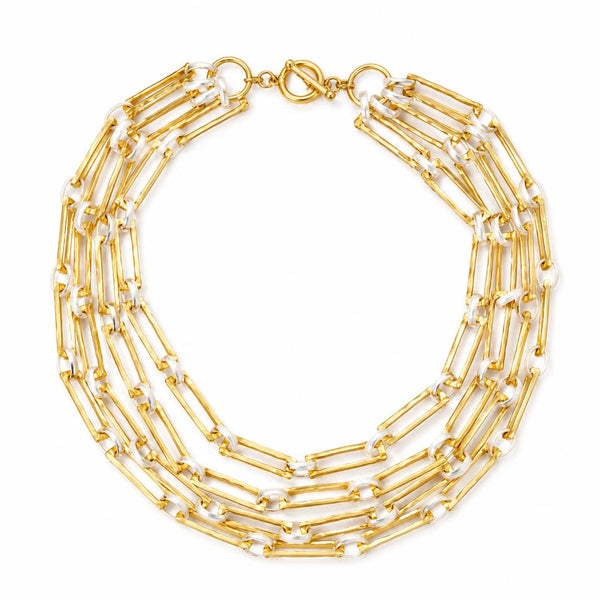 Two-Tone Link Layered Necklace