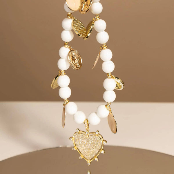 White Beaded Blessed Necklace