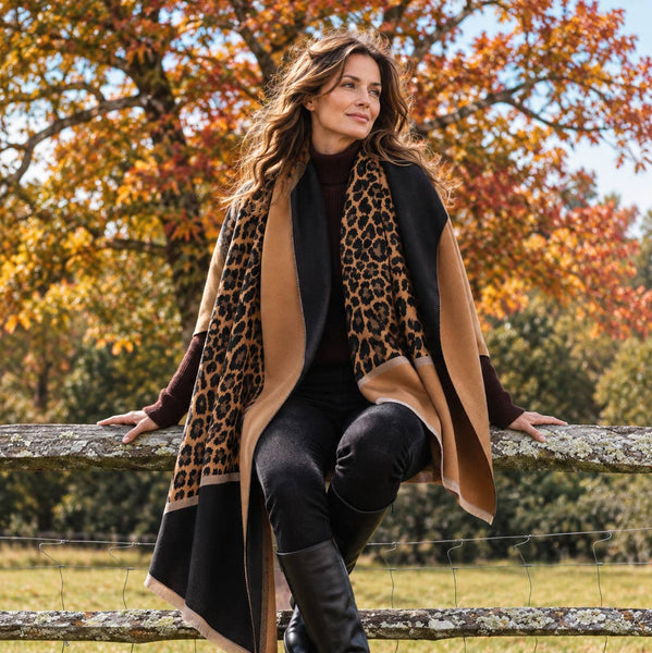 Brown / Black Angled Reversible Wrap