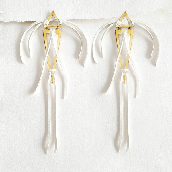 Brass Leather Tassel Earrings - Statements Boutique