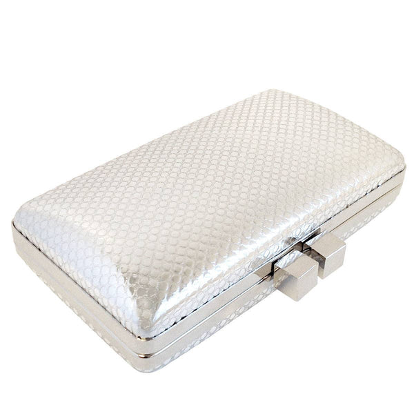Metallic Hard Case Clutch - Silver - Statements Boutique