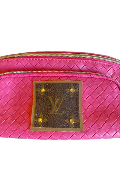 Upcycled LV Travel Makeup Bag - Pink