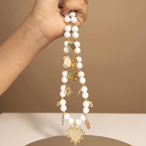 White Beaded Blessed Necklace