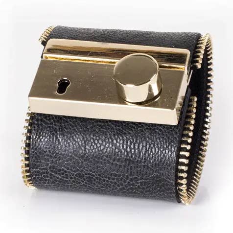 Luxury Lock Leather Cuff