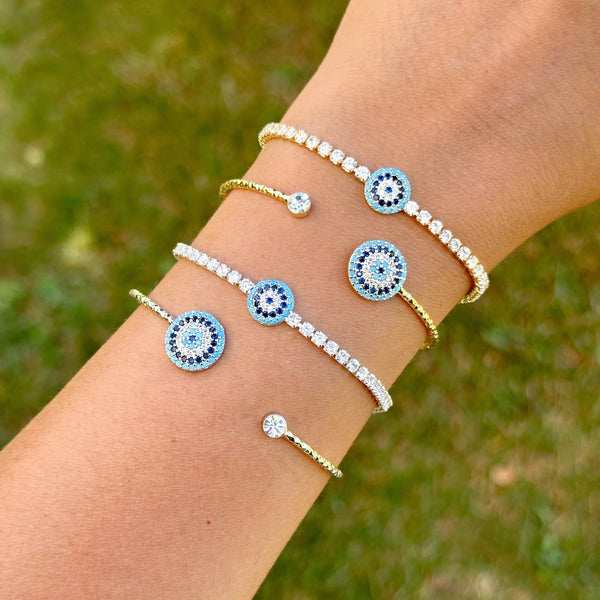 Gold Evil Eye Bangle
