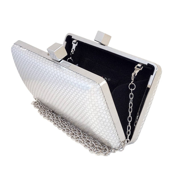 Metallic Hard Case Clutch - Silver - Statements Boutique