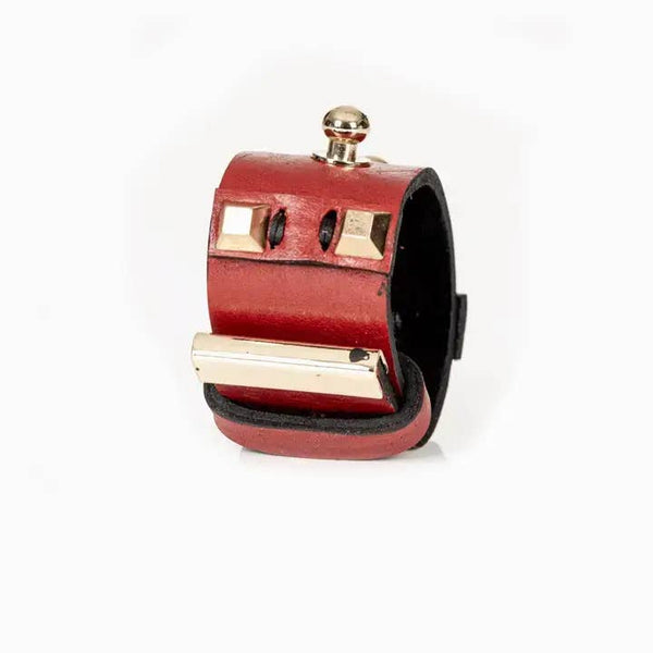 Red Leather Cuff Bracelet