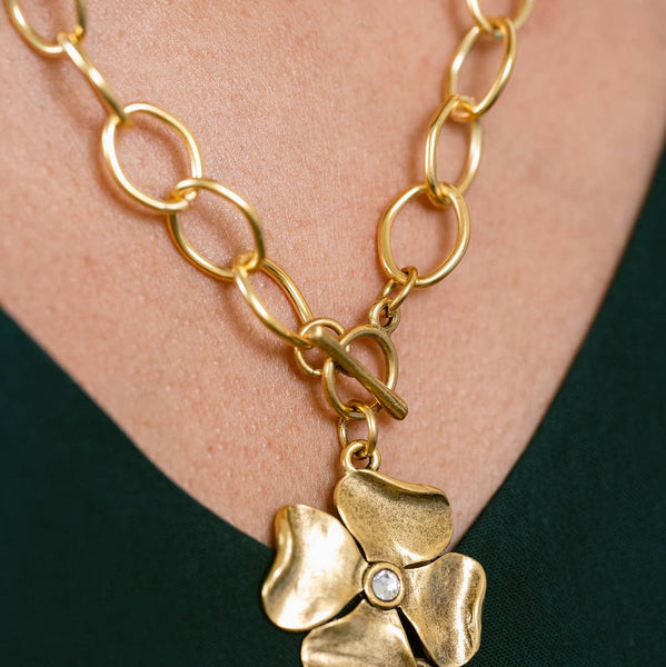 Golden Clover Necklace