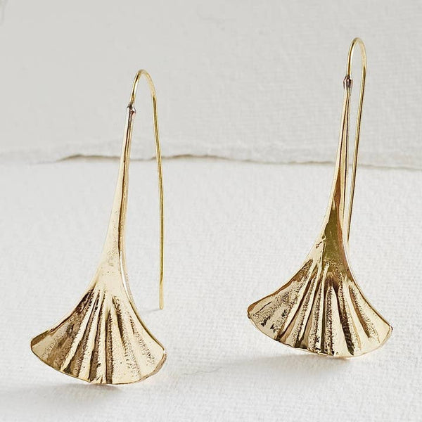 Brass Drop Flair Earrings
