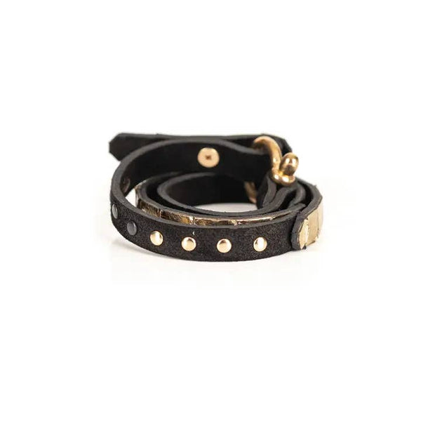 Lock Stud Leather Cuff